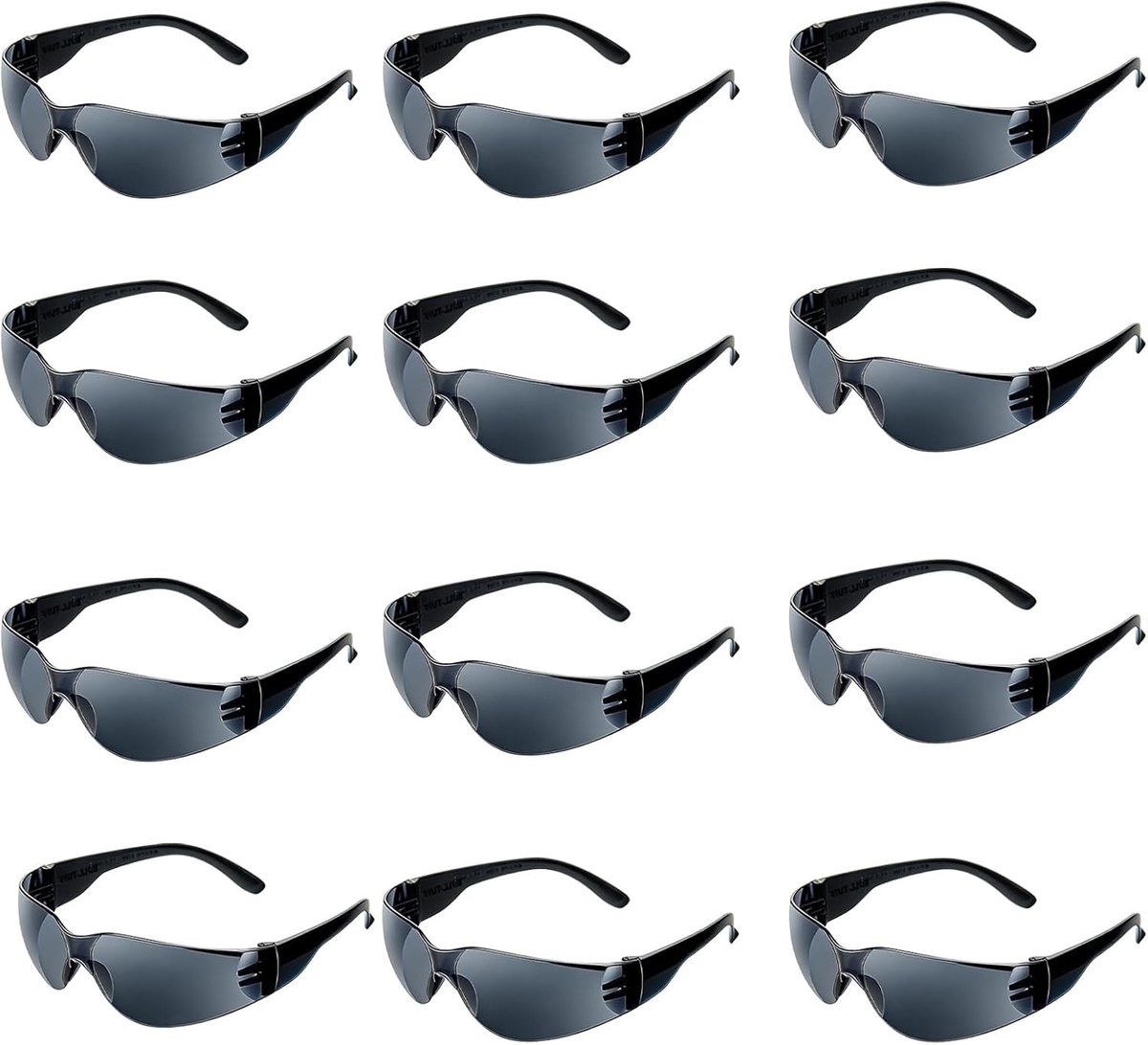 Set van 12 Veiligheidsbrillen voor Werk, Antifog Goggles, Bescherming voor Electriciens, Polycarbonaat, Geschikt voor Industrie en Werkplaats
