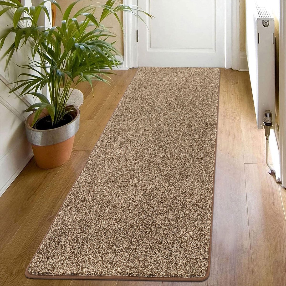 Gangloper - 60 x 180 cm - Polyester - Antislip - Bruin