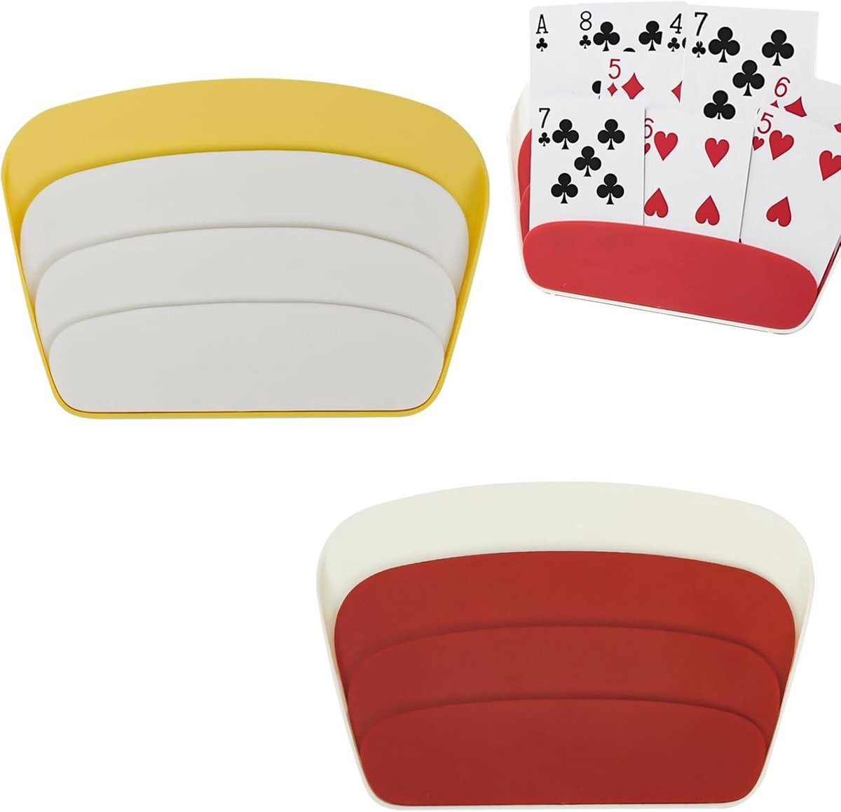 Set van 2 Speelkaarthouders van Plastic voor Kinderen en Volwassenen - Ideaal voor Kaartspellen, Kaartspel Accessoires en Organisatie van Speelkaarten