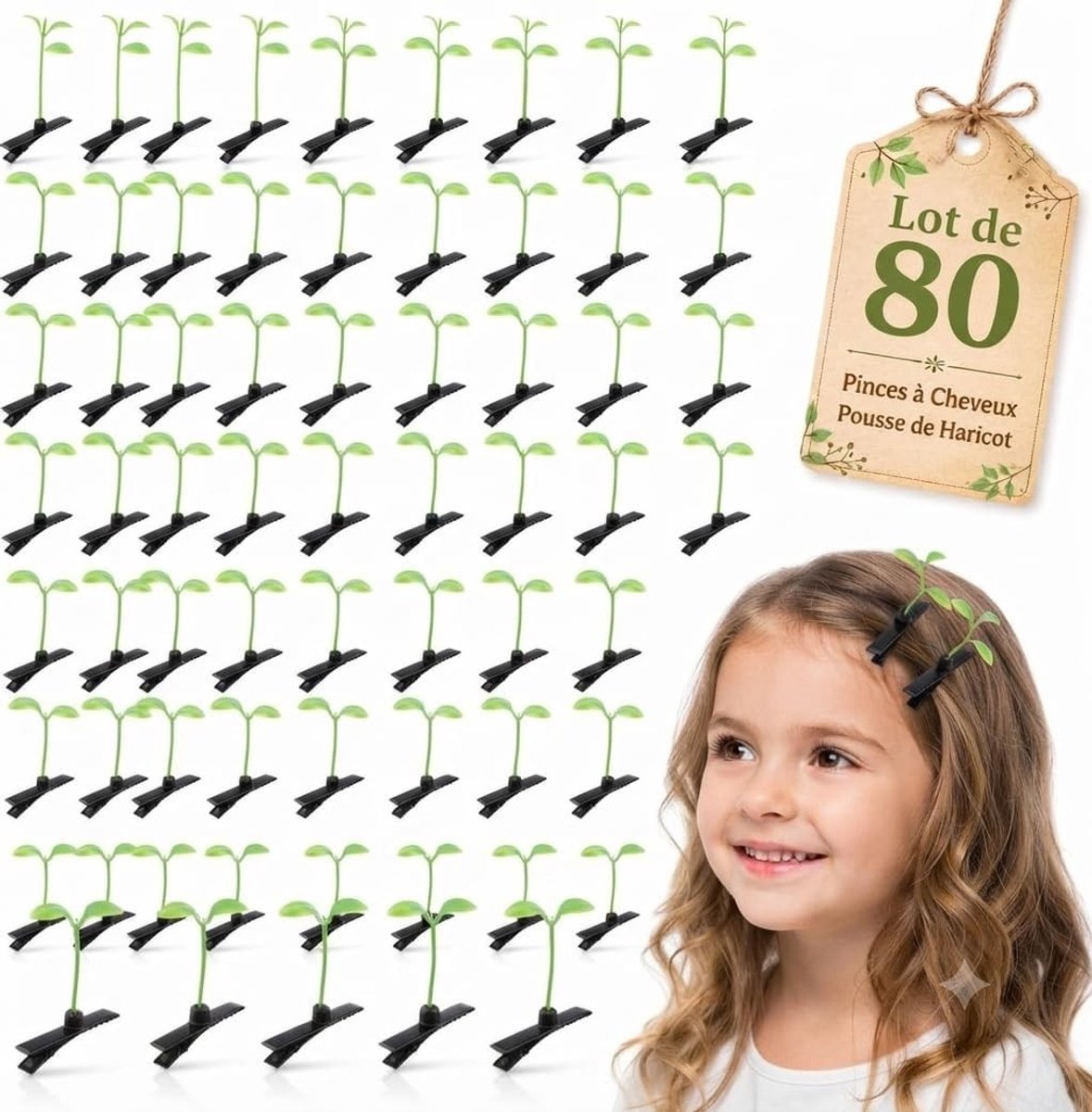 Groene haarspelden set van 80 stuks - 3D haaraccessoires voor creatieve kapsels en styling