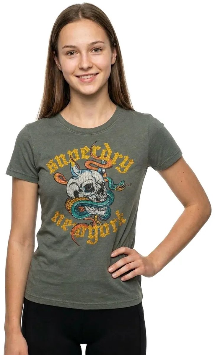 Superdry Neo Trad Tattoo T-shirt met relaxte pasvorm Dames T-shirts Groen