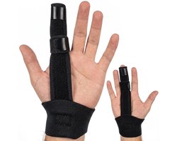 Vingerspalk - Middel vinger - One size - Vingerbrace - Zwart - Vinger splint - Vinger spalk - Wijsvinger - Triggerfinger - Ringvinger - Mallet vinger - Spalk