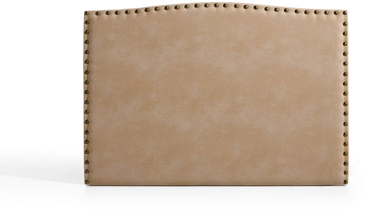 Amber hoofdbord voor bed van 80 van camel-kleurige stof 115x115x8 Matris