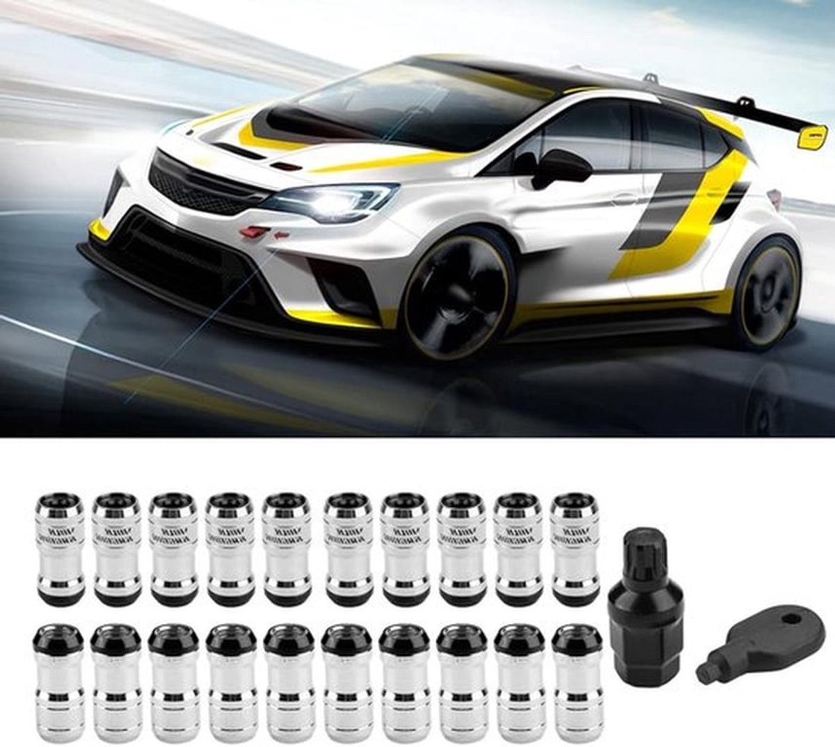 Robuuste M12 X P1.5 Racing Wielmoeren voor Aftermarket Velgen - Zwart, Geschikt voor Auto Racing, Hoge Belastbaarheid en Duurzaam Gebruik