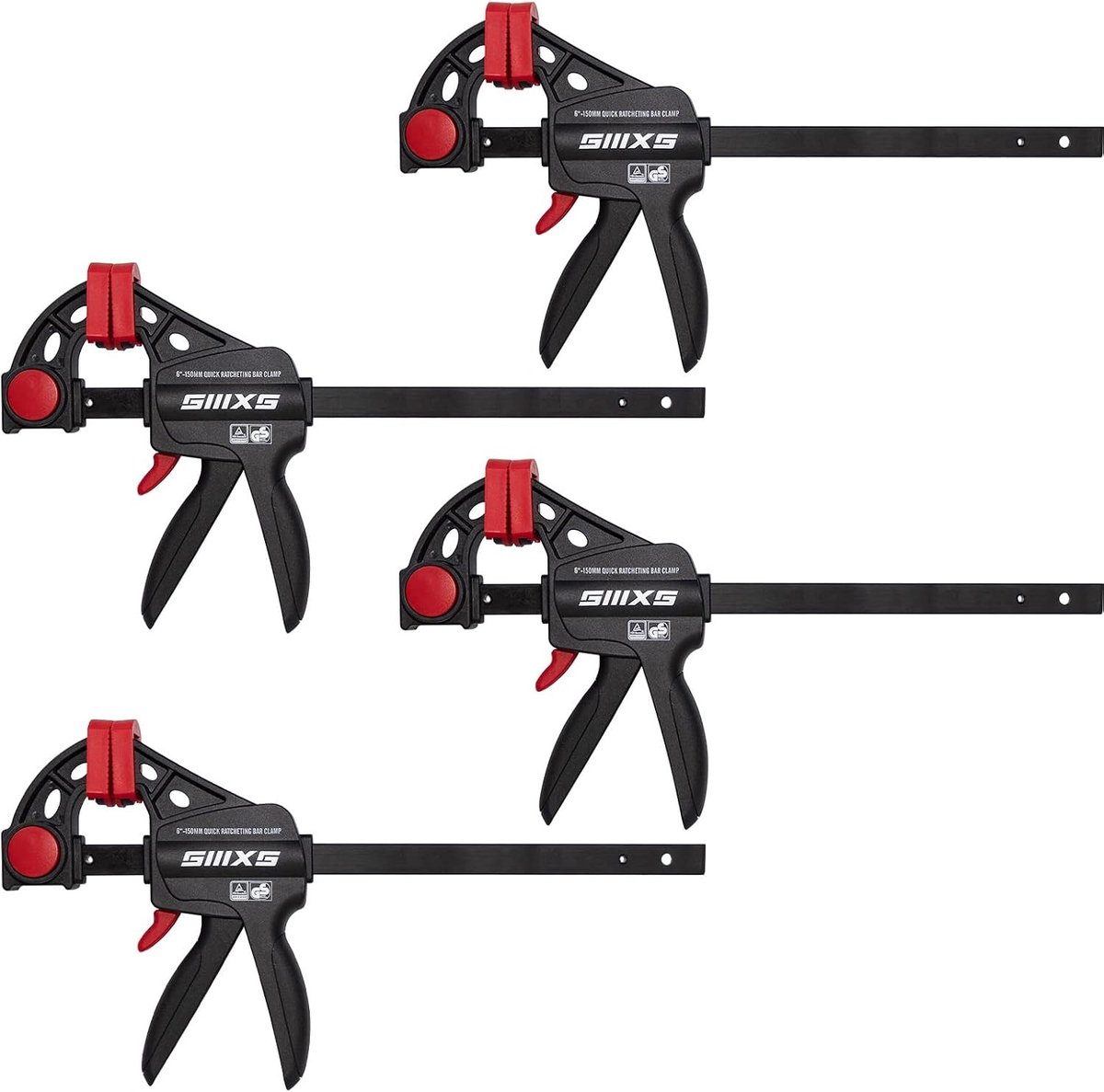 Professionele Bar Klemmen Set - 152mm - Houtbewerking - Metalen Ratchet Mechanisme - Voor Klussen en Reparaties
