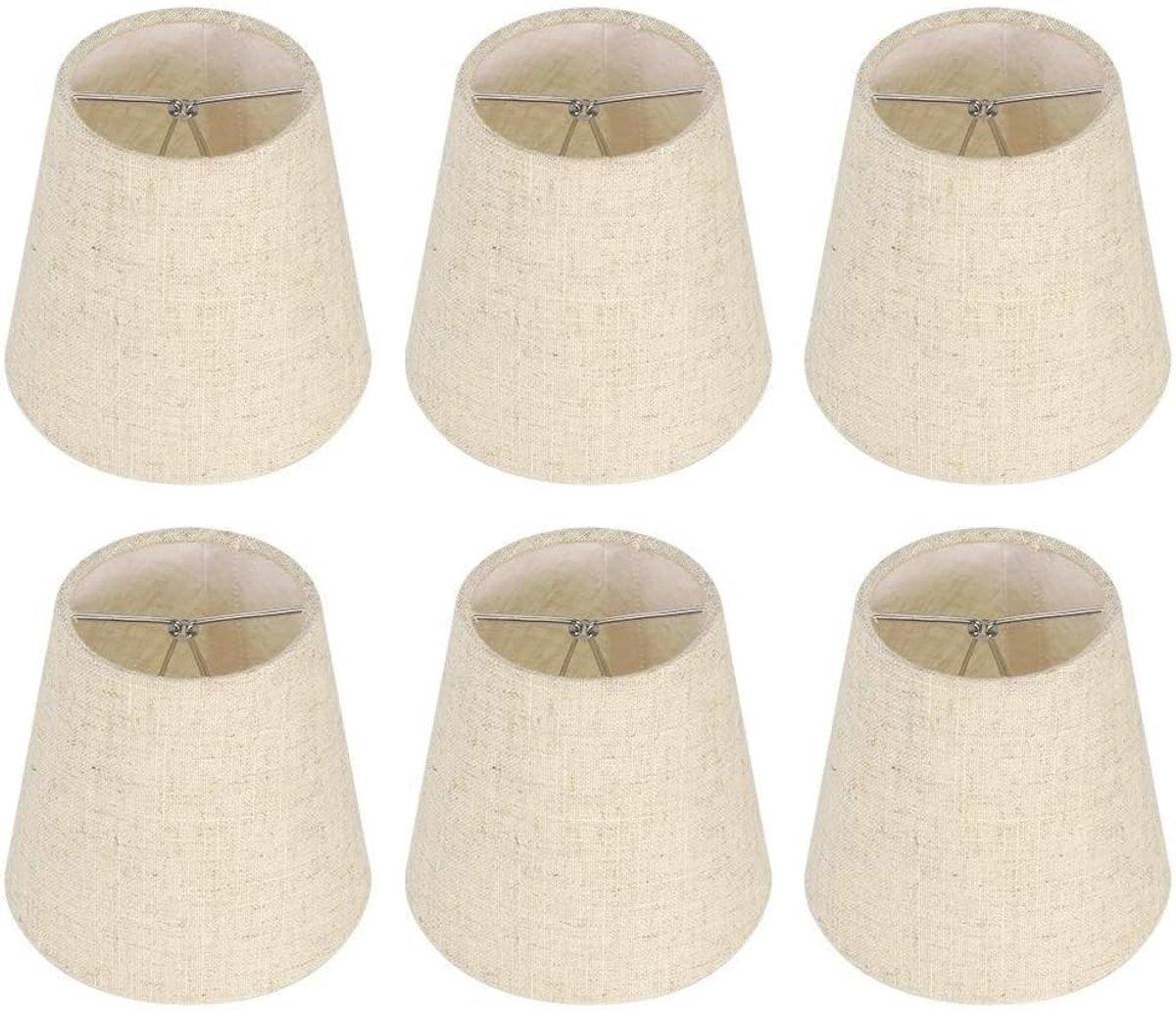 Lampenkap - Beige - Linnen Stof - Kleine Vervangende Lampenkappen voor Tafellamp - Eenvoudig te Installeren