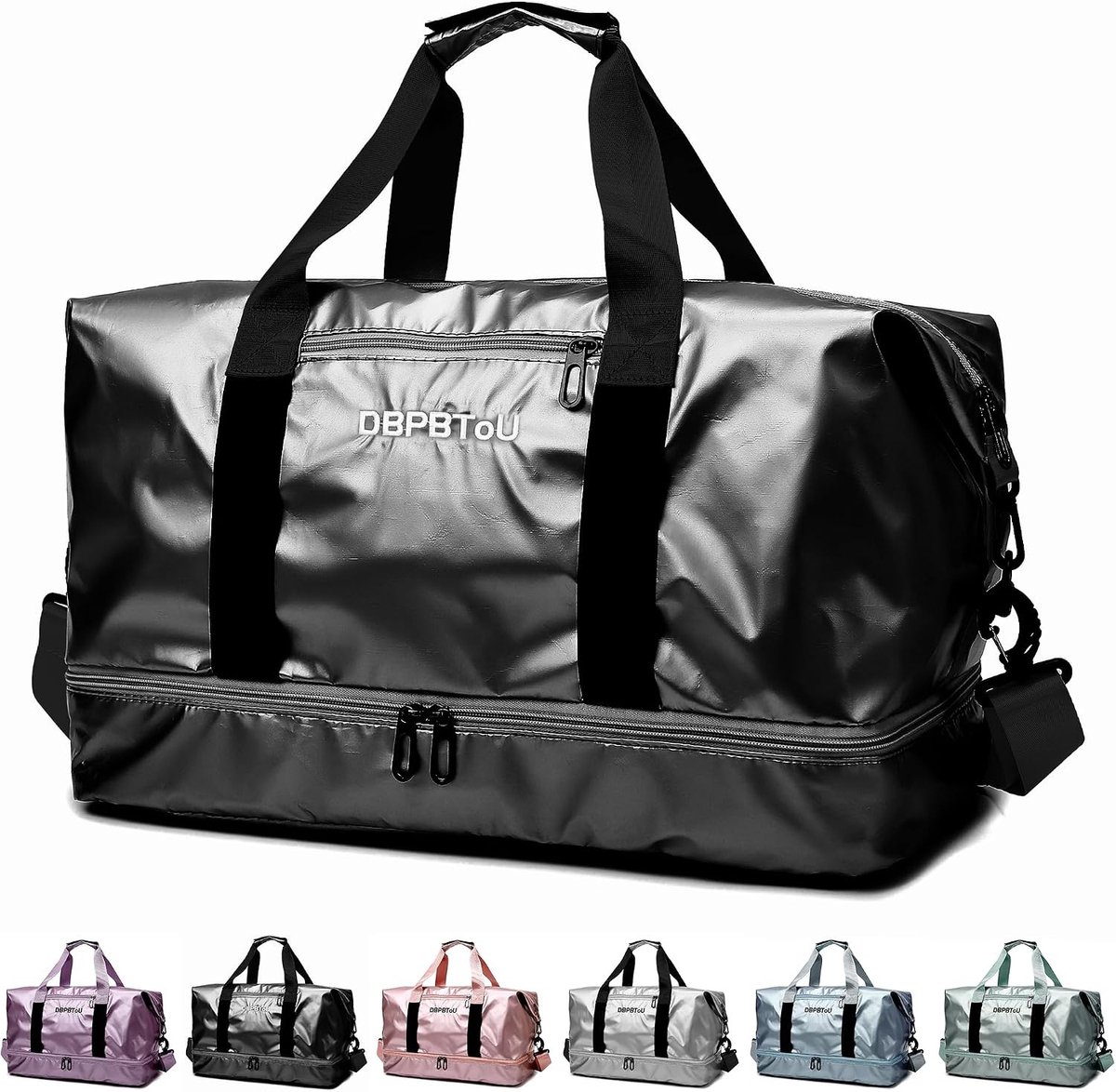 Sporttas - Zwart - 47 x 25 x 29 cm - Waterdichte Reistas met Schoenenvak - Voor Dames en Heren