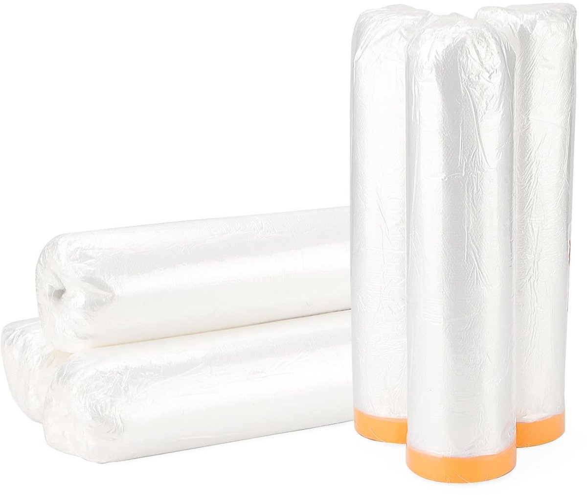 6PCS Zelfklevende Verfafdekfolie, 2m x 20m Plastic Stofafdekking, Stofdicht en Waterdicht voor Schilderen en Meubels