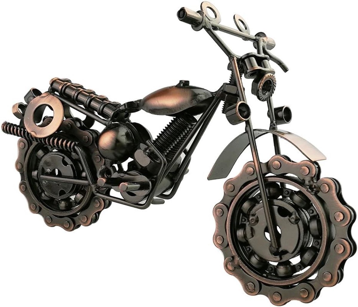Retro IJzeren Motorfiets Model - Creatieve Kunst voor Thuisdecoratie en Motorkunstliefhebbers - Unieke Collectie en Moderne Ornamenten