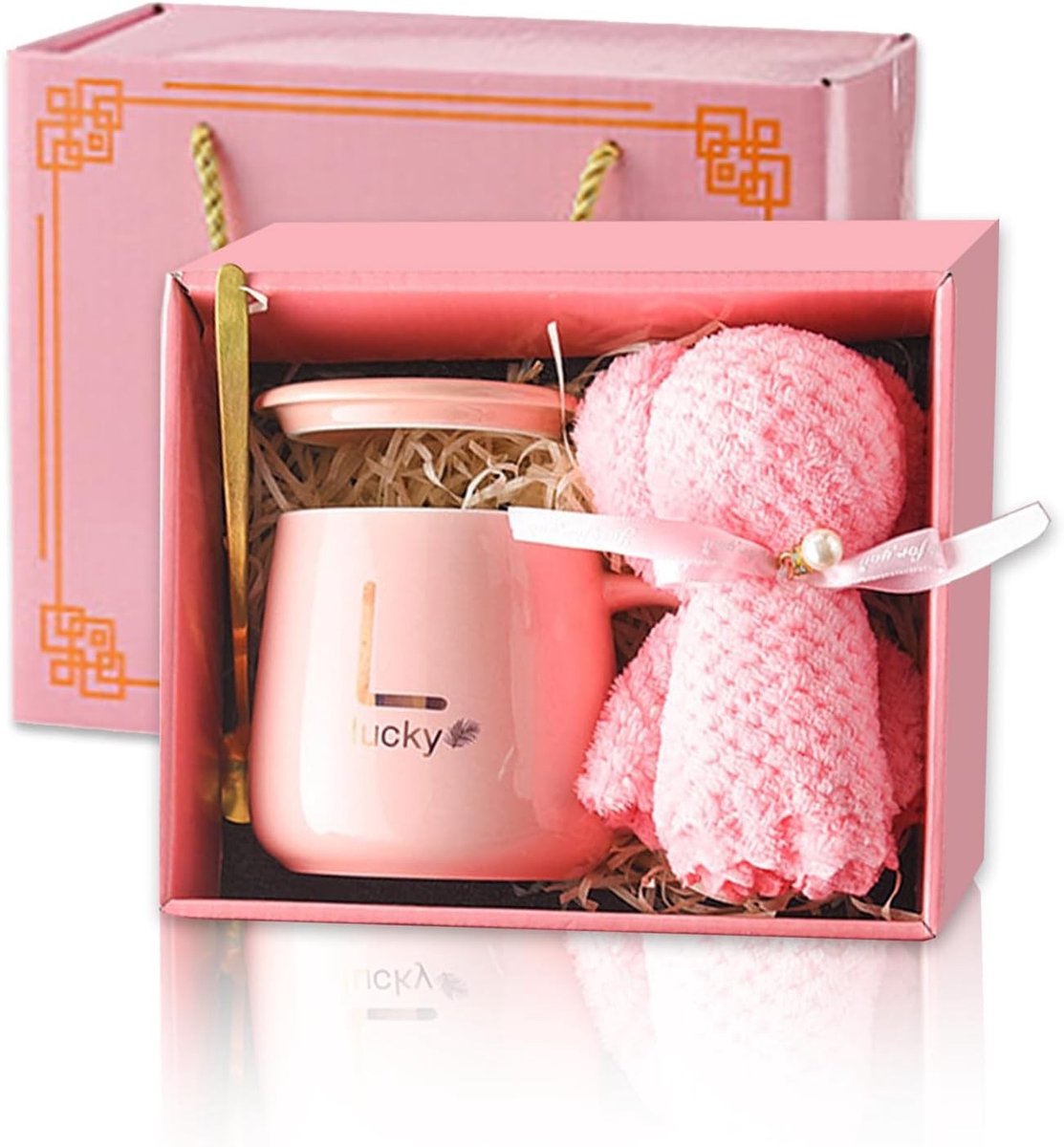 Kleurvolle Cadeaubox met Mok en Towel Bear - Perfecte Geschenkset voor Koffieliefhebbers en Feestdagen