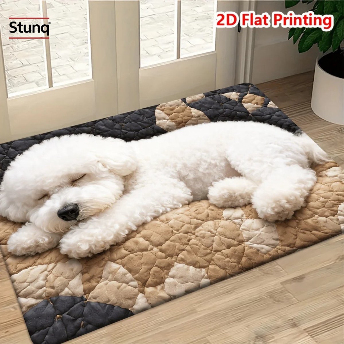 Stunq® 2D Platte Slaapmat Bichon Frise - Antislip Vloermat