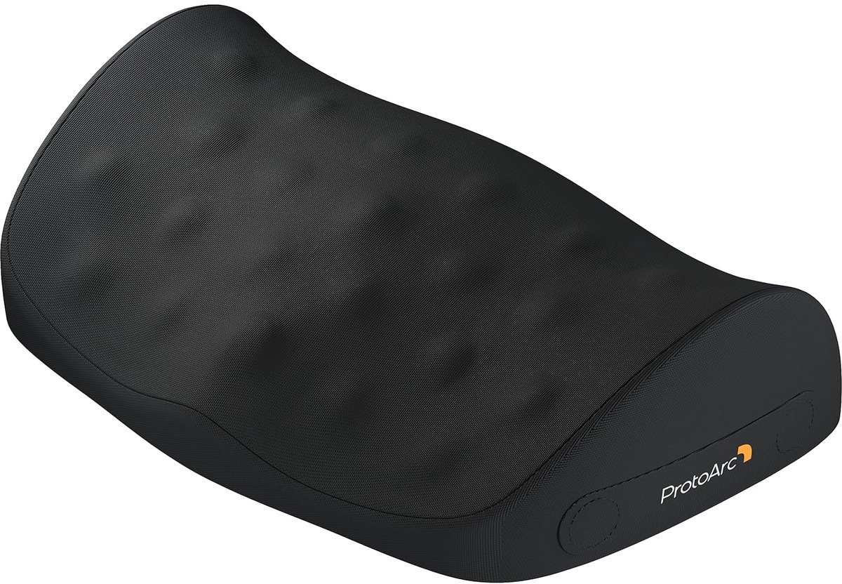 Voetensteun bureau ergonomisch traagschuim antislip met massagepunten wasbare hoes zwart 42 x 25 x 12,5 cm