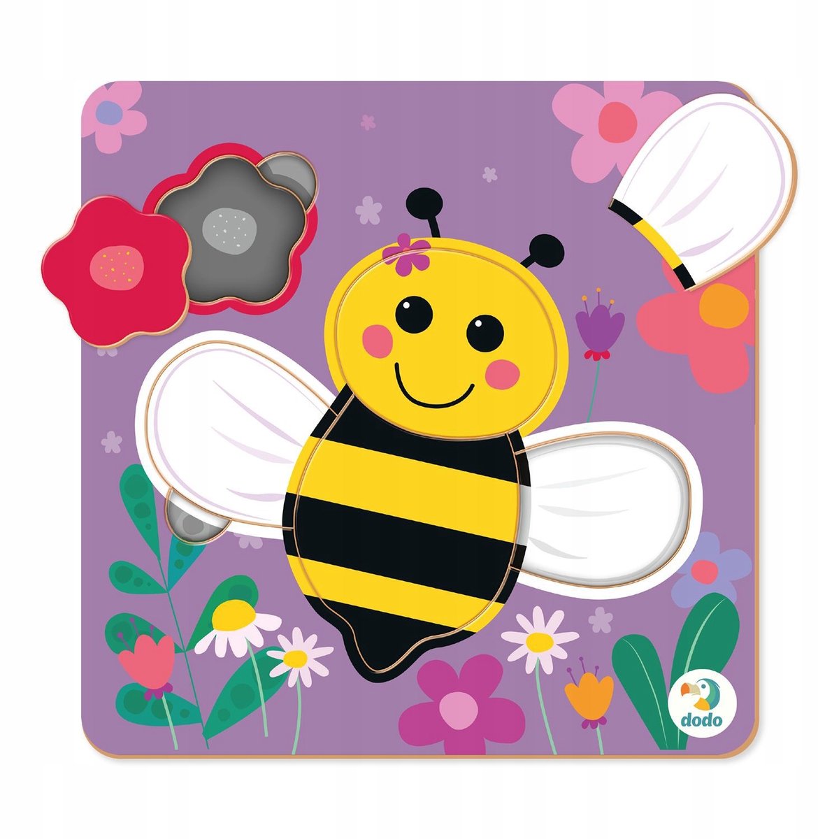 Houten Vormenstoof Puzzel Bij - 5 Delen