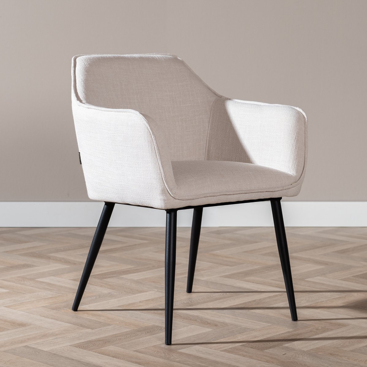 Bronx71 Eetkamerstoel Ciara linnen off white - stoel Wit