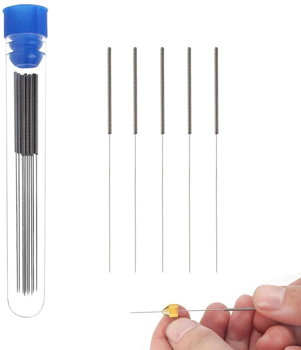 3D-printer onderhoudsset met 5 stuks reinigingsnaalden van 0,25 mm voor optimale prestaties