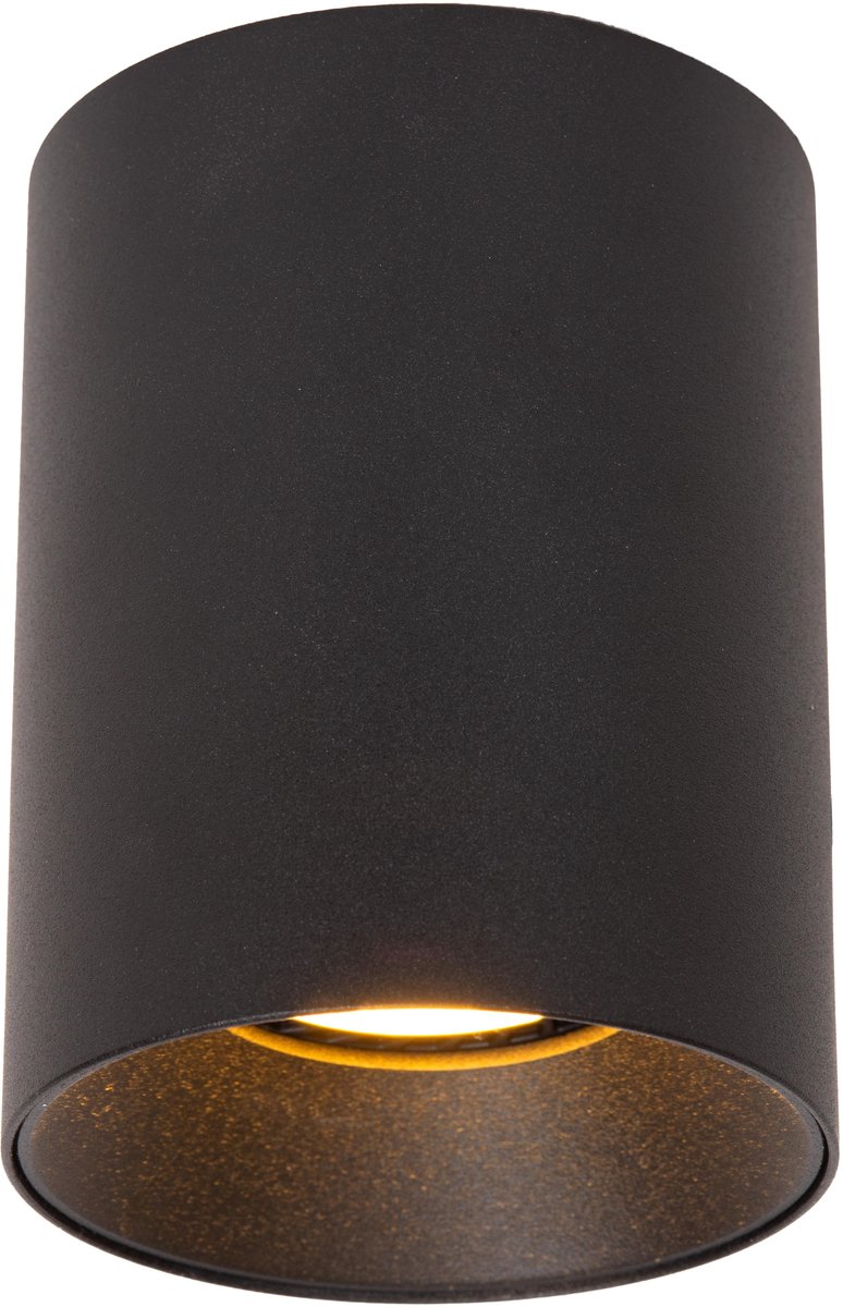 Lucide GERTI - Plafondspot (Plafondlamp) - Ø 8 cm - 1xGU10 (MR16) - Inclusief omwisselbare ringen - Zwart - Essential