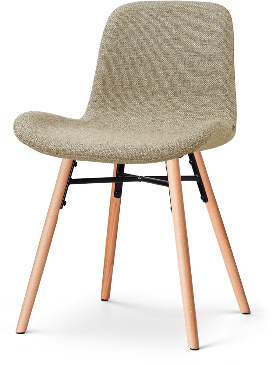 Nolon Nena-Fé Eetkamerstoel taupe melange - houten onderstel taupe_naturel onderstel