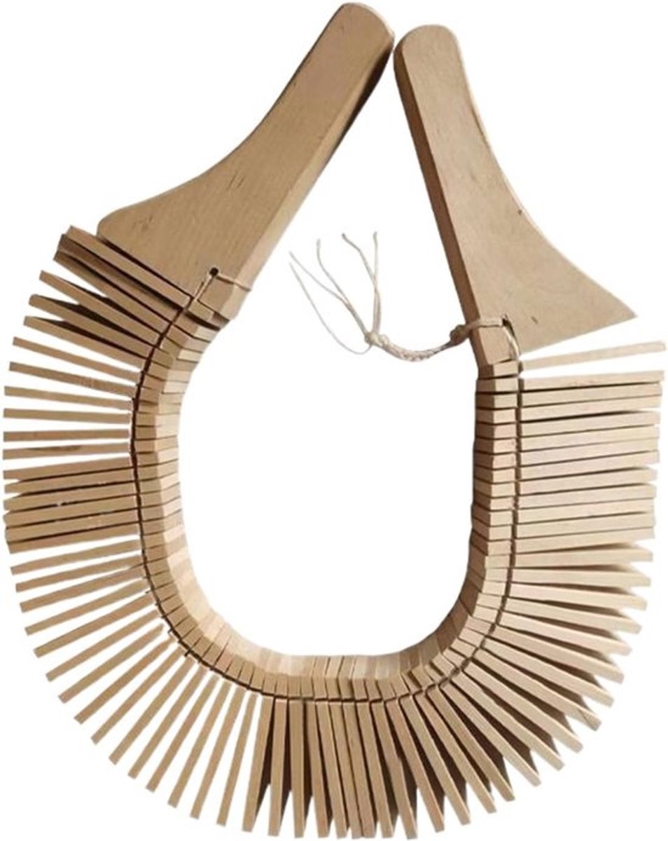 Peutermuis als muziekinstrument - Houten percussie - Voor ouder-kindbinding - Ergonomisch ontwerp - 28 cm - Houtkleur