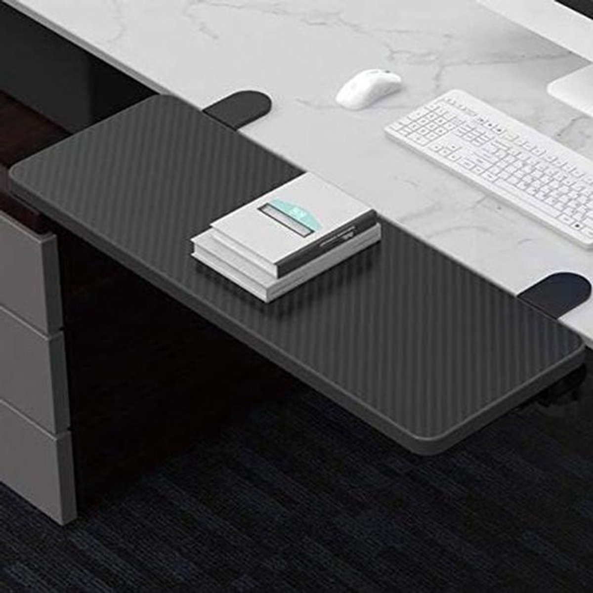 Bureauverlengstuk - Armsteunplank - Ergonomisch werken - Opvouwbaar ontwerp - 64 x 24 cm - Walnoot