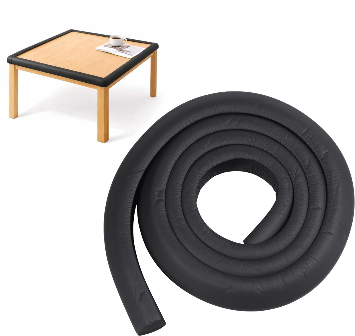 Schuimbeschermband voor randen en hoeken - Kinderbestendig - Zelfklevende tape 2 m - Zwart - ShopVlot