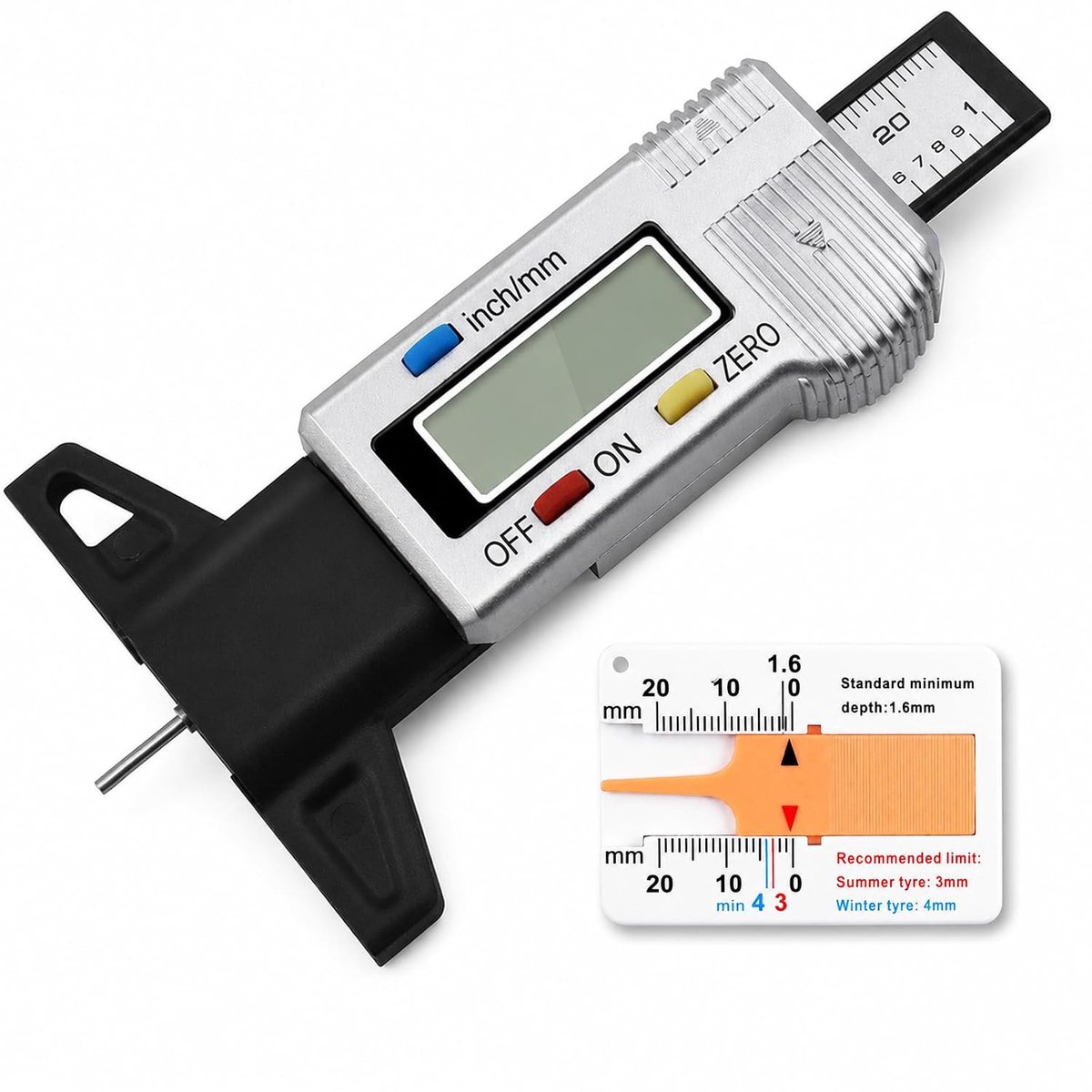 Set van 2 Profieldieptemeters voor Banden,Digitale Bandenprofieldieptemeter - ShopVlot