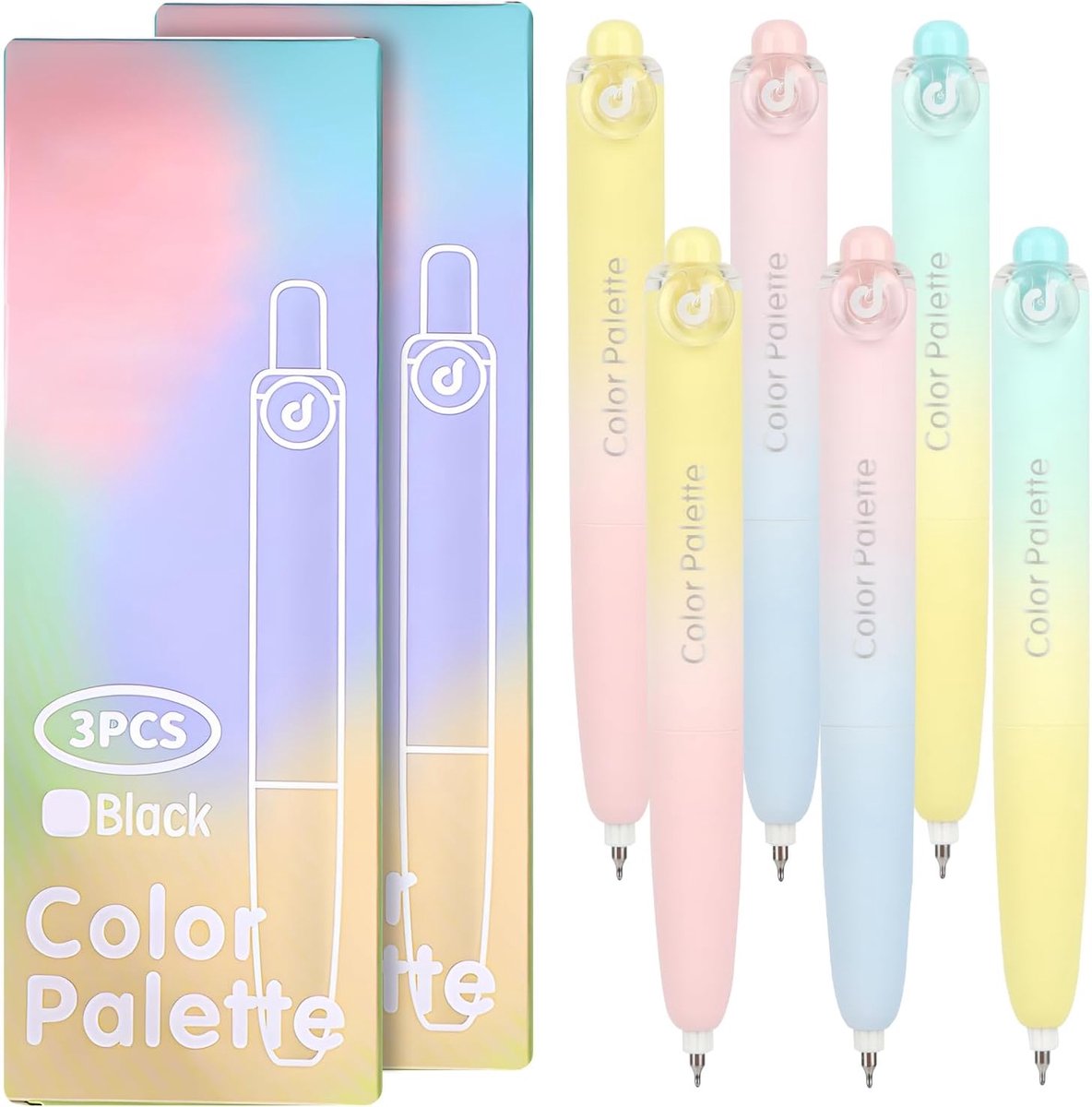Balpenset met praktisch zakdesign, 0,5 mm punt, sneldrogende zwarte inkt voor kantoor, school en kinderen, 6 stuks - ShopVlot