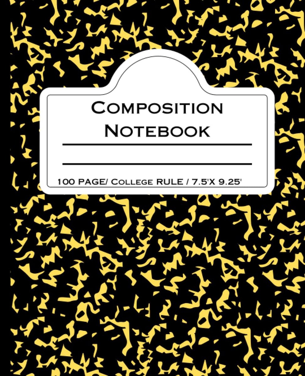 Yellow Composition Notebook College Ruled 7.5 x 9.25-100 sheets - Premium Quality and Versatile Writing Journal - ShopVlot