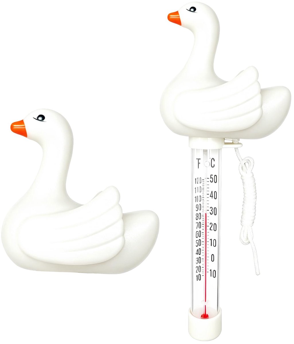 Zwembadthermometer met grappig dierendesign, onbreekbaar, analoge thermometer met koord, geschikt voor zwembad, spa - ShopVlot