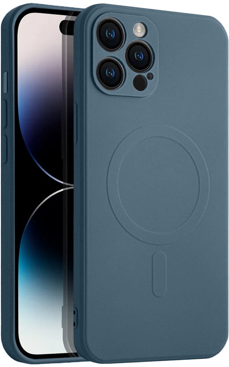 Casify Siliconen Hoesje geschikt voor MagSafe iPhone 12 Pro Max Hoesje - Blauw