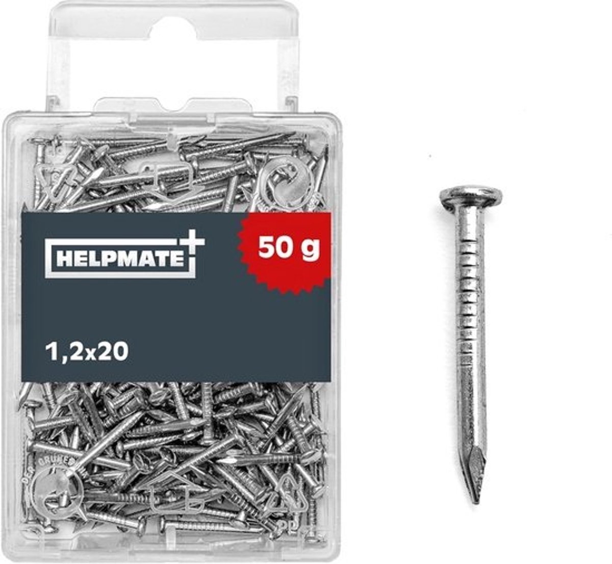 Ronde kopspijkers - Bevestigingsmateriaal - Voor algemene bevestiging - Verzinkte afwerking - 12 x 20 mm - Zilver