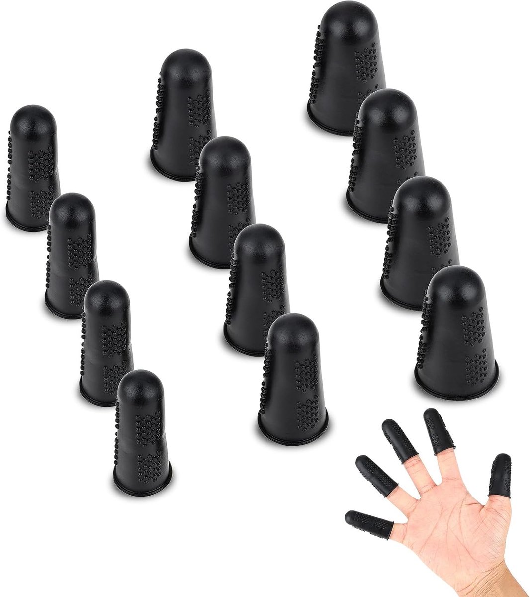 12 stuks rubberen vingertoppen vingerbescherming herbruikbare vingerhoeden - ShopVlot