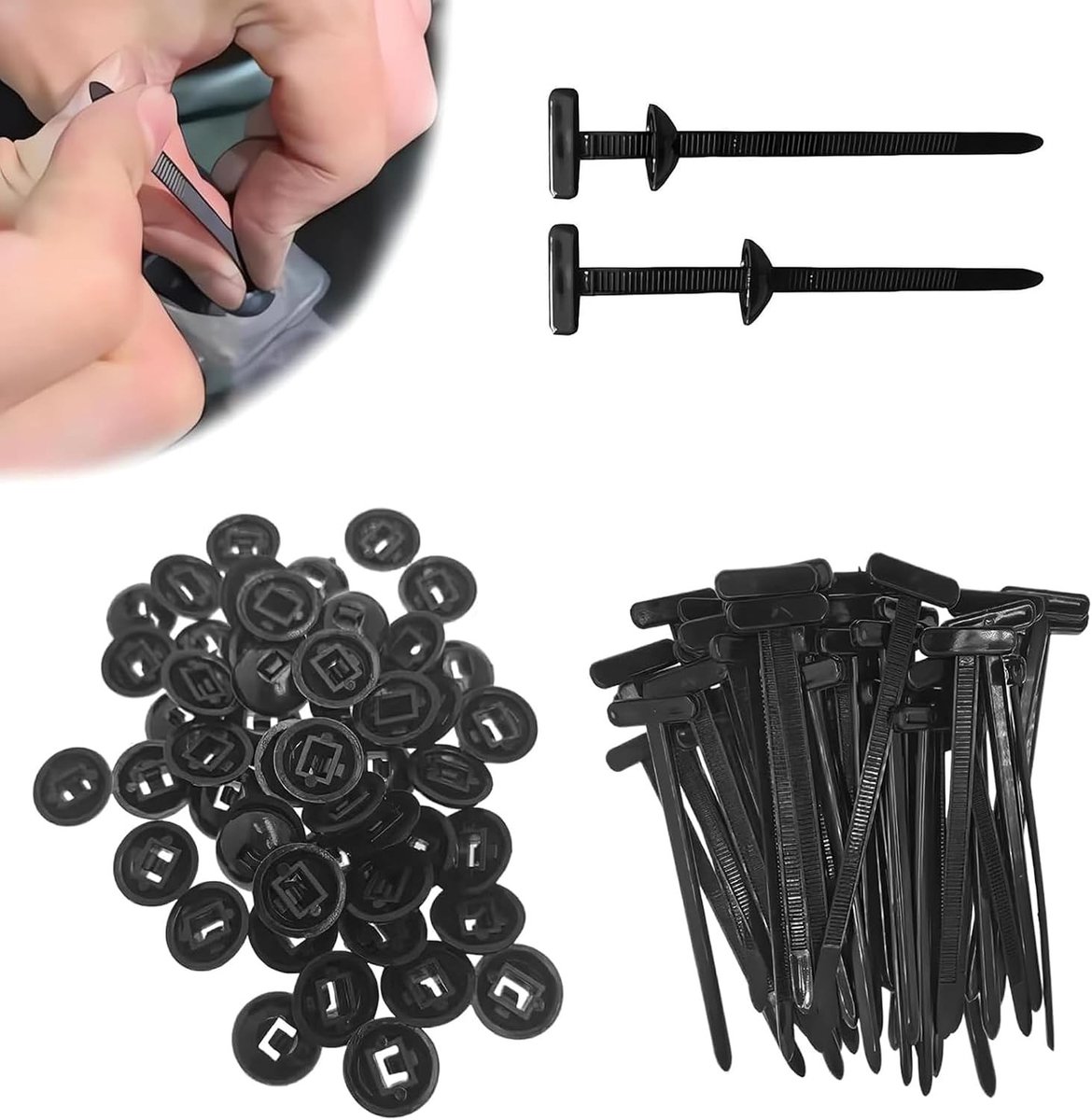 Kabelbinders Nylon - Kabelbindersluiting Bevestigingsriem - Kabels Organiseren - Zelfbeveiligingsdesign - 100 stuks - Zwart