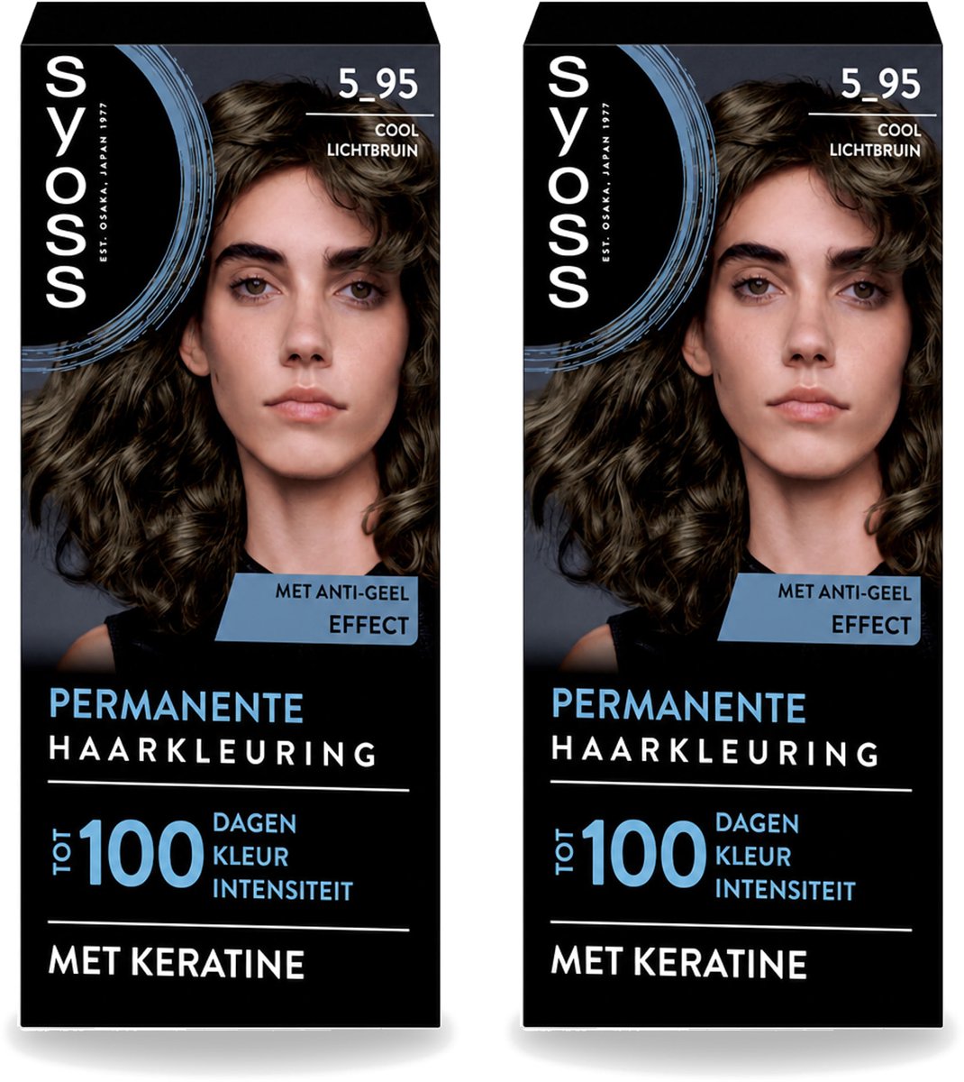 2 x SYOSS - Permanent Coloration 5-95 - Haarverf - Permanente Haarkleuring - Cool Lichtbruin - Grijsdekking - Vermindert Haarbreuk - Voordeelverpakking - 2 stuks