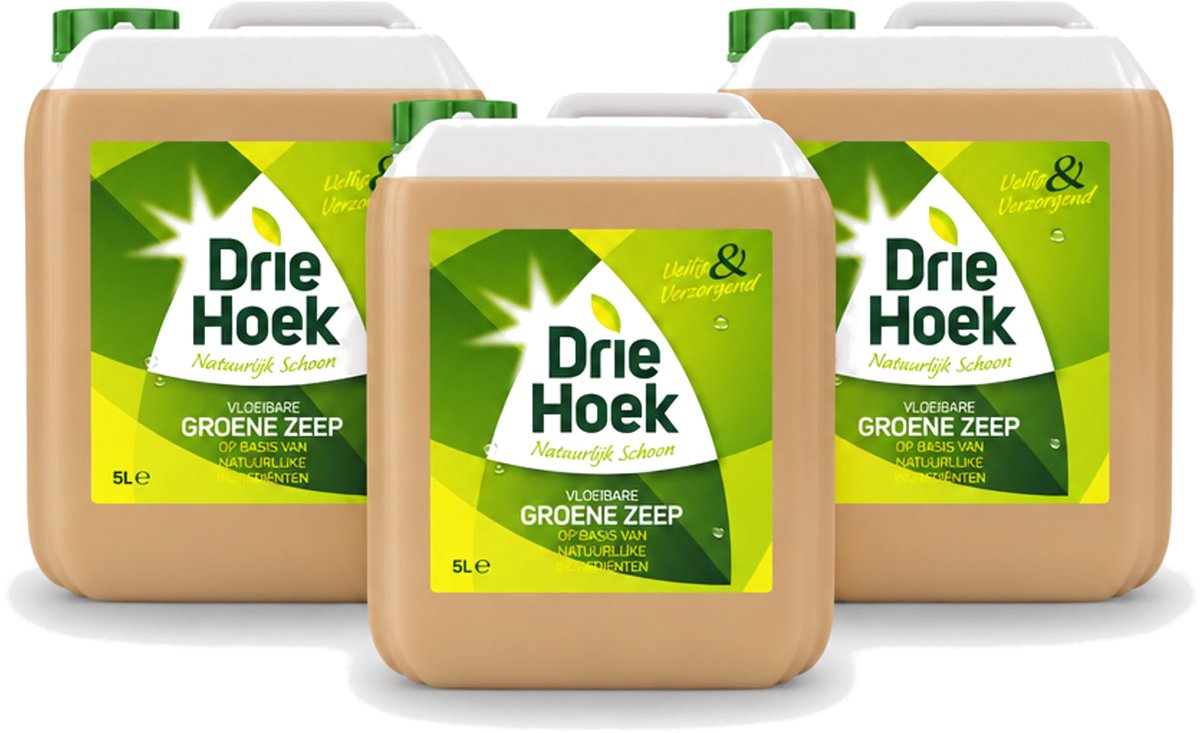 3 x Driehoek – Vloeibare Zeep – Groene Zeep – 5 liter - Voordeelverpakking - 3 stuks