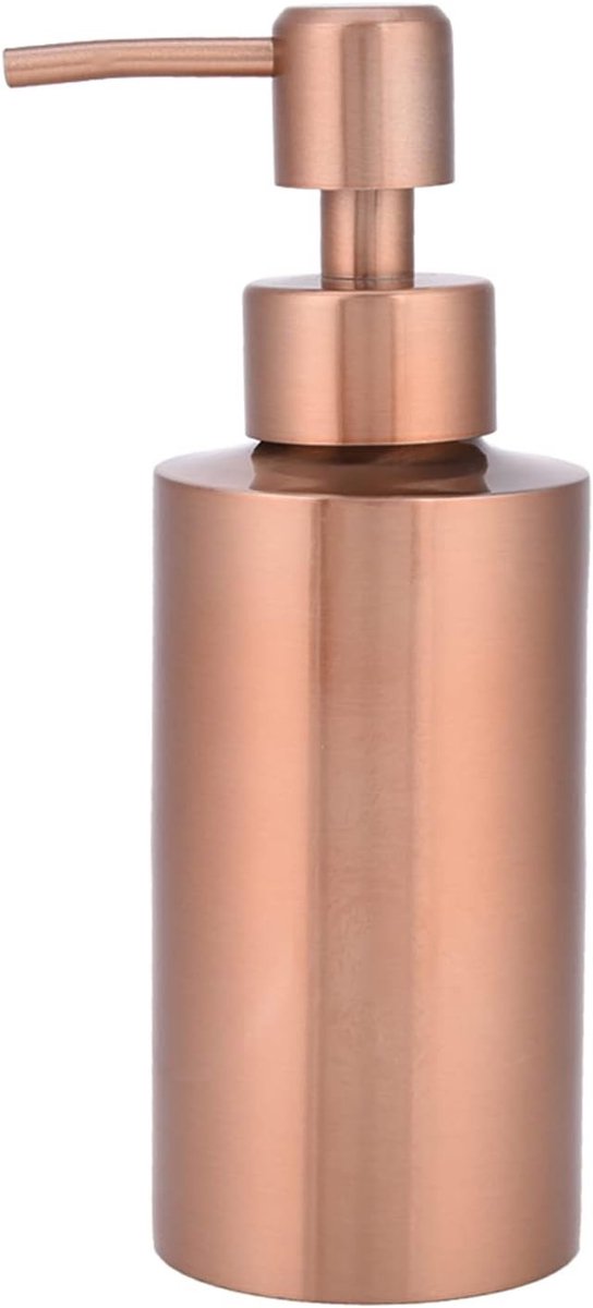 Stijlvolle RVS Zeepdispenser met Pomp voor Badkamer en Keuken - 250 ml Capaciteit - Roze Goud Afwerking - Handig en Duurzaam
