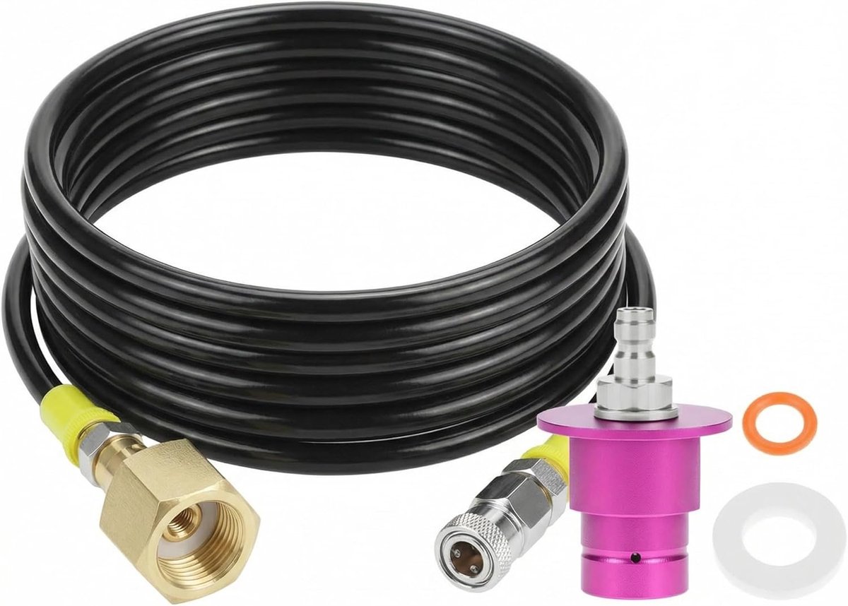 CO2 Adapter Hoge Druk Hose 1.5m - W21.8-14 Cilinder Aansluiting - Quick Coupling - Bespaar tijd en geld - ShopVlot