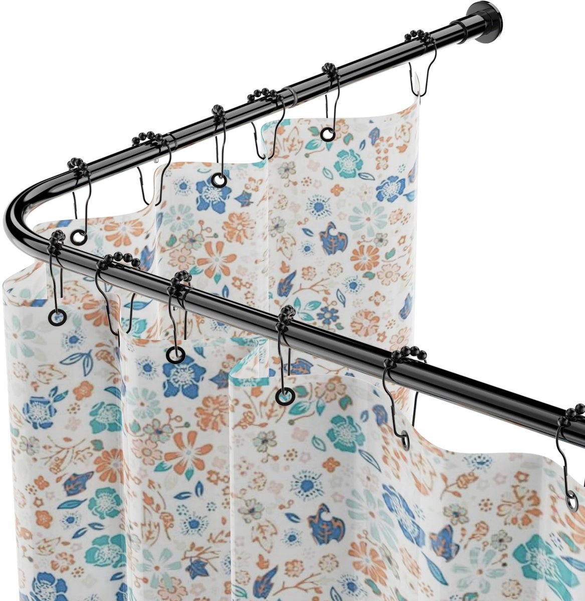 WELDUN L-vormige douchegordijnstang, verstelbaar 68-96 cm × 68-96 cm, roestvrijstalen hoekdouchestang, waterdicht en - ShopVlot