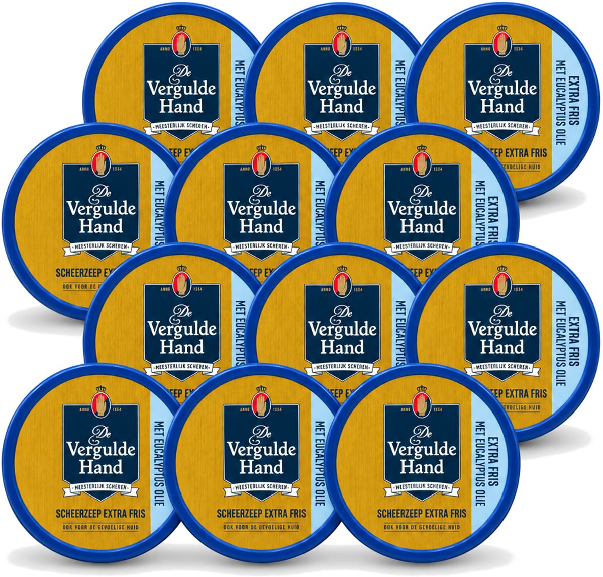 12 x Vergulde Hand - Scheerzeeptablet - Extra Fris - 75 gr - Voordeelverpakking - 12 stuks