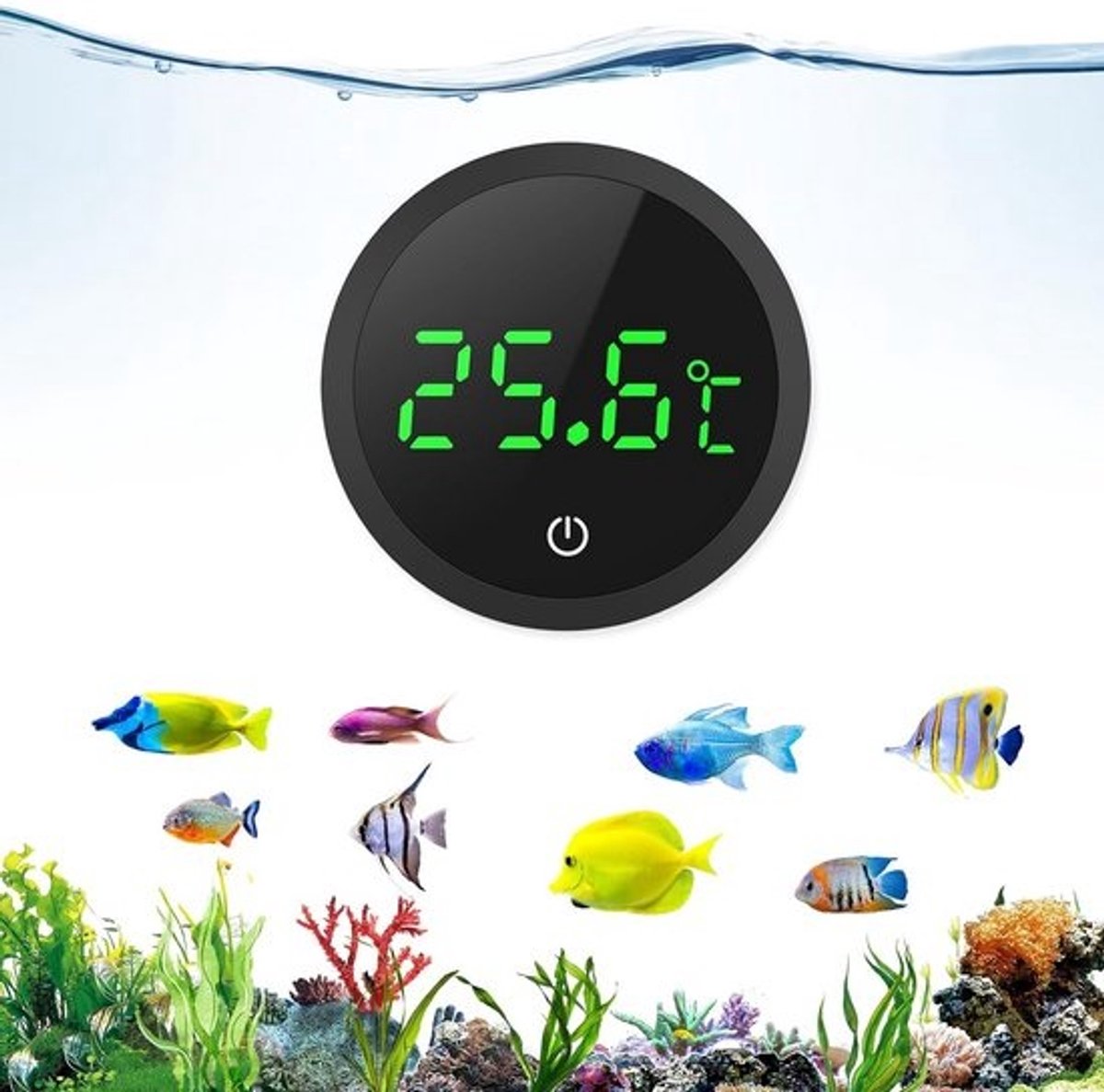 Draadloze digitale aquariumthermometer - met touchscreen - voor zoet- en zoutwater