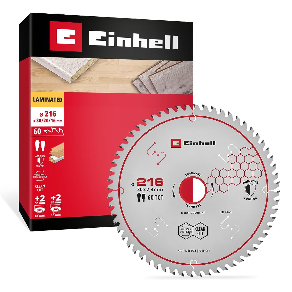 Einhell cirkelzaagblad, laminaat, Ø 216 x 30 mm, 60 tanden
