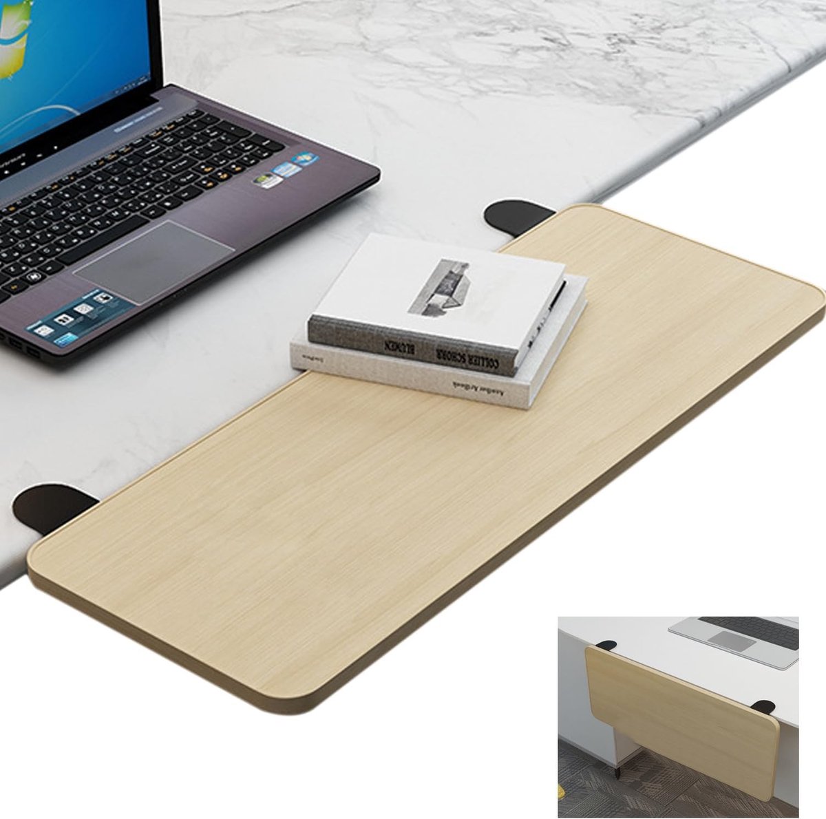 Ergonomische bureauverlenging 52 x 25 cm, 90° opvouwbaar voor optimaal werkcomfort en ruimtebesparing