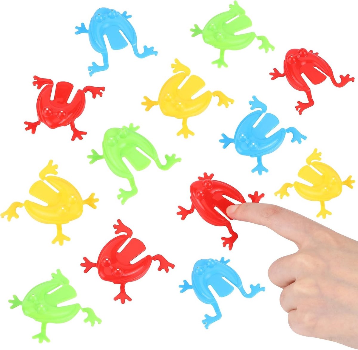 30 Stuks Springende Speelgoed, Frog Jumping Game, Vinger Druk Spelletjes, Verjaardags- en Feestfavorieten, Paas- en Goodiebag Vullingen