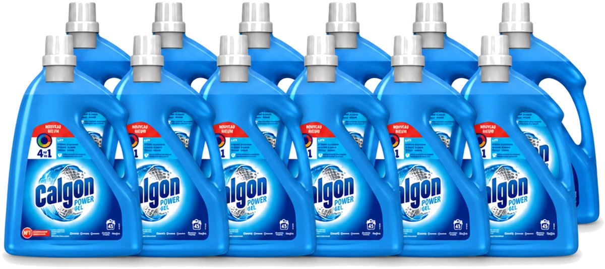 12 x Calgon - Wasmachinereiniger - Gel - Tegen Kalkaanslag / Wasmiddelresten / Geuren - 2.25 L- 45 Wasbeurten - Voordeelverpakking - 12 stuks