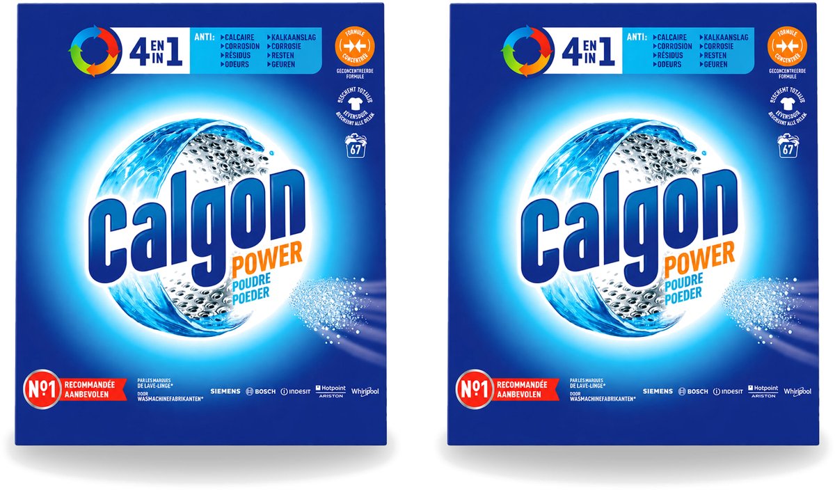 2 x Calgon - Wasmachinereiniger - Tegen Kalkaanslag / Corrosie / Wasmiddelresten / Geuren - 67 Wasbeurten - Voordeelverpakking - 2 stuks