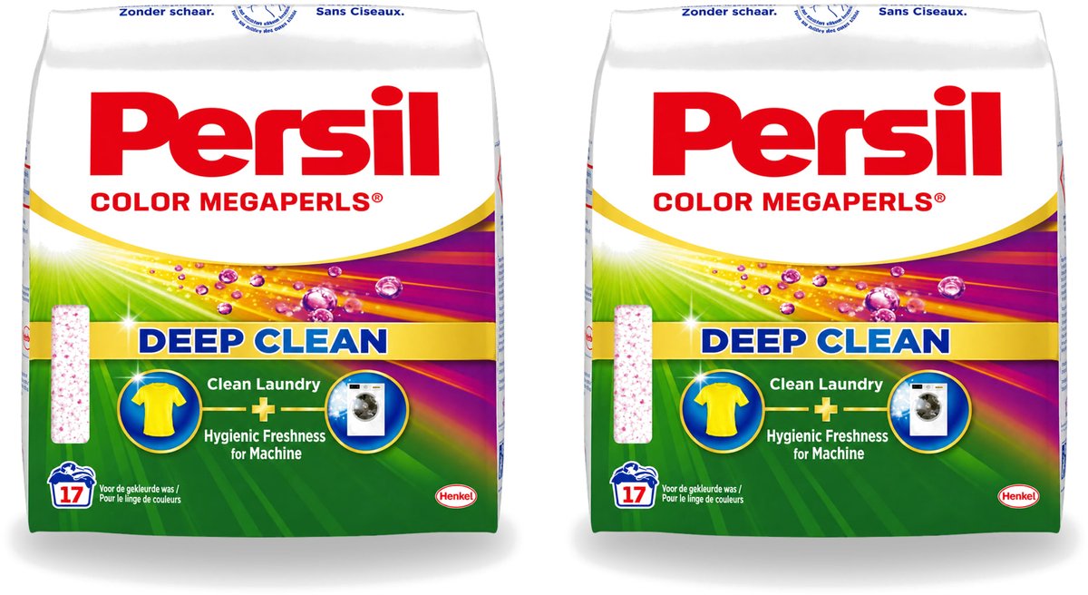 2 x Persil Color Megaperls - Deep Clean - Waspoeder - Gekleurde Was - 17 Wasbeurten - Voordeelverpakking - 2 stuks