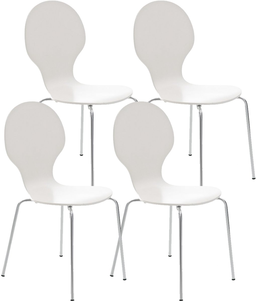 Luxe Comfort Milano 0005 bezoekersstoelen (set van 4) - wit
