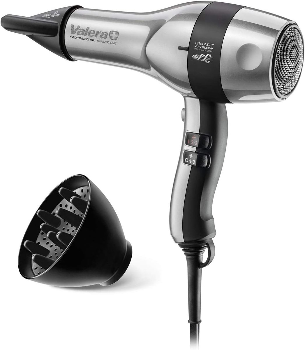 Professionele Haardroger - Zwart/Grijs - 2400 Watt - Met Iongenerator voor Stil en Snel Drogen - Voor Iedereen