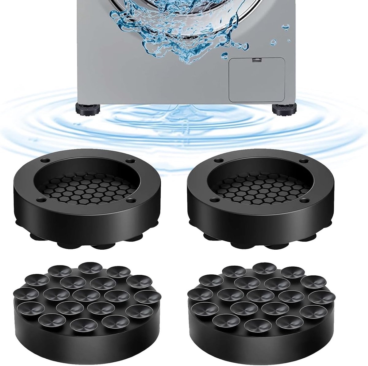 Universele anti-vibratie voeten voor wasmachines, 4 stuks, schokabsorbers voor stabilisatie en antislip voor wasmachines en drogers