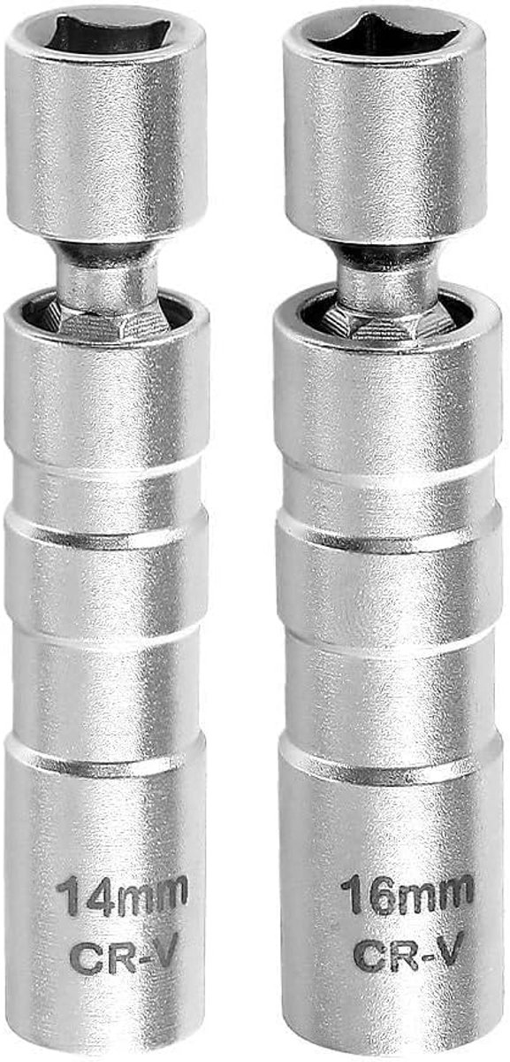 Universele flexibele bougiesleutelset, magnetisch, 14 mm & 16 mm CR-V, scharnierinzetstuk voor bougies - ShopVlot