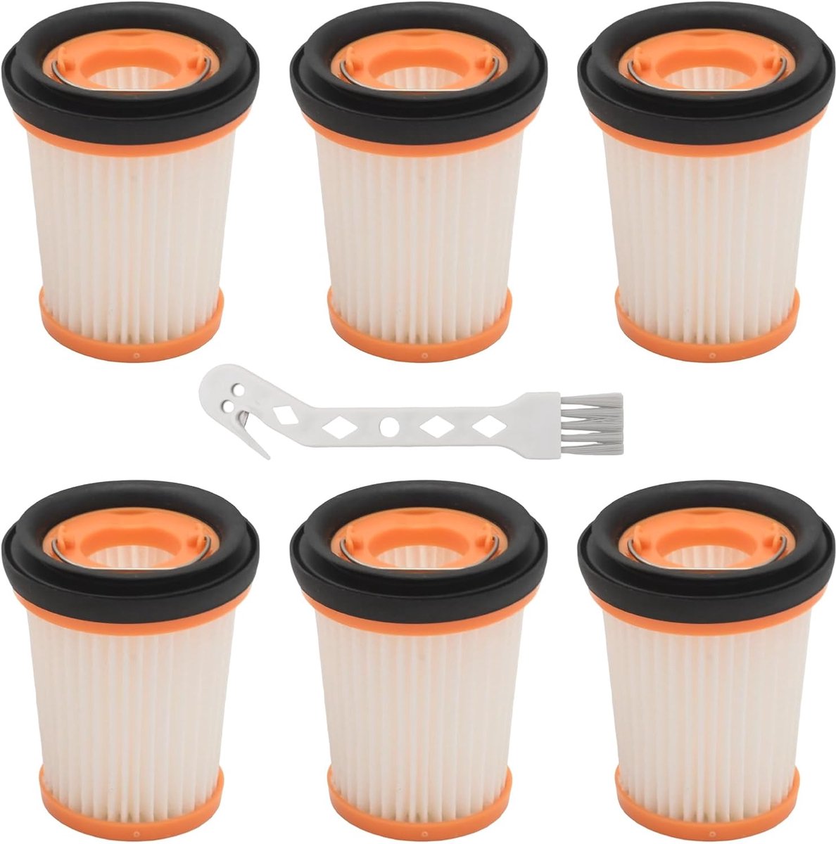 6 stuks stofzuigerfilters met reinigingsborstel, wasbare reservefilterset, reserveonderdelen voor Shark ION W1 WV200 - ShopVlot